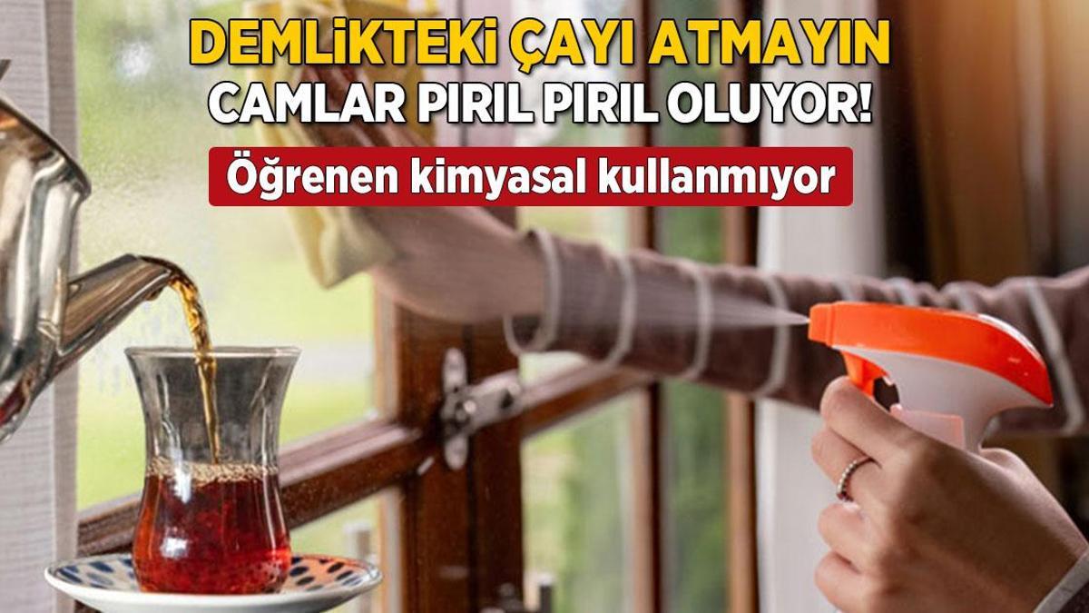Camdaki su lekesinin imdadına koşuyor! Buhar bile yapmıyor, demlikte kalan çay çareymiş