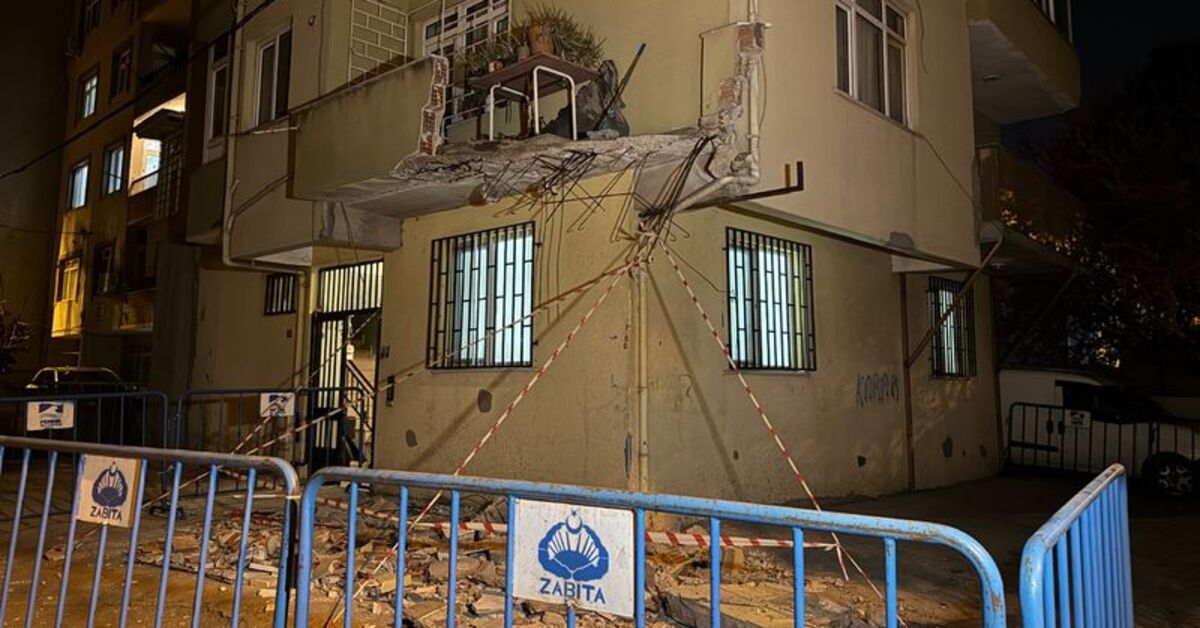 Pendik’te bir dairenin balkonu çöktü